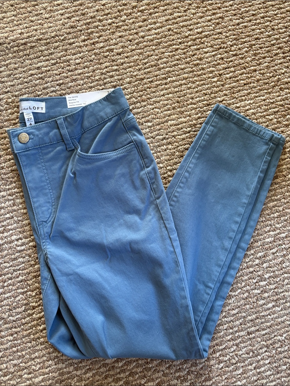 NWT LOFT The Skinny Mid Rise Pants Blue 27/4P